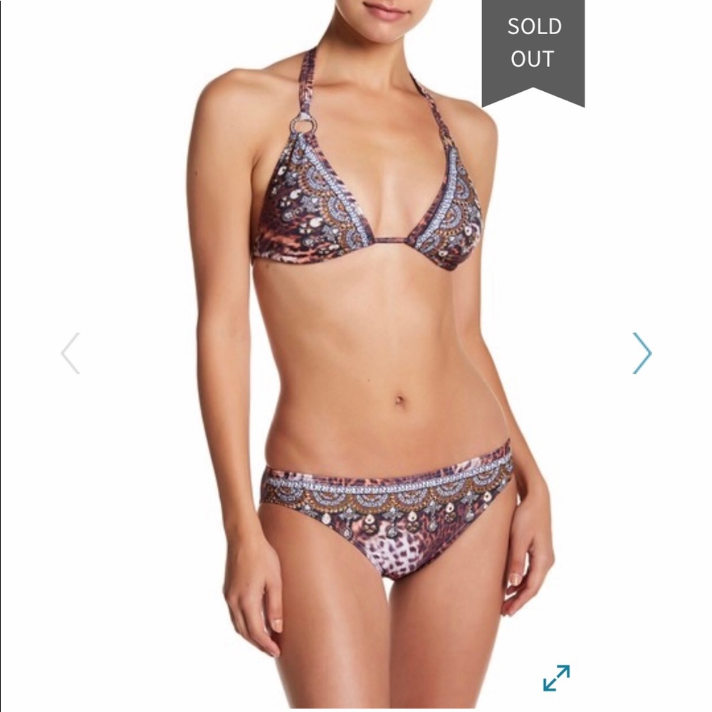 NWT LaModa 2pc Cheetah Embellished Triangle Bikini